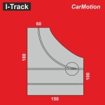 Hacker I-Track HCT9405F - H0 - CarMotion Bettungsplatten Straßenbahn L 90° Kreuzung, rechts einspurige Abzweigung (4 Stück)